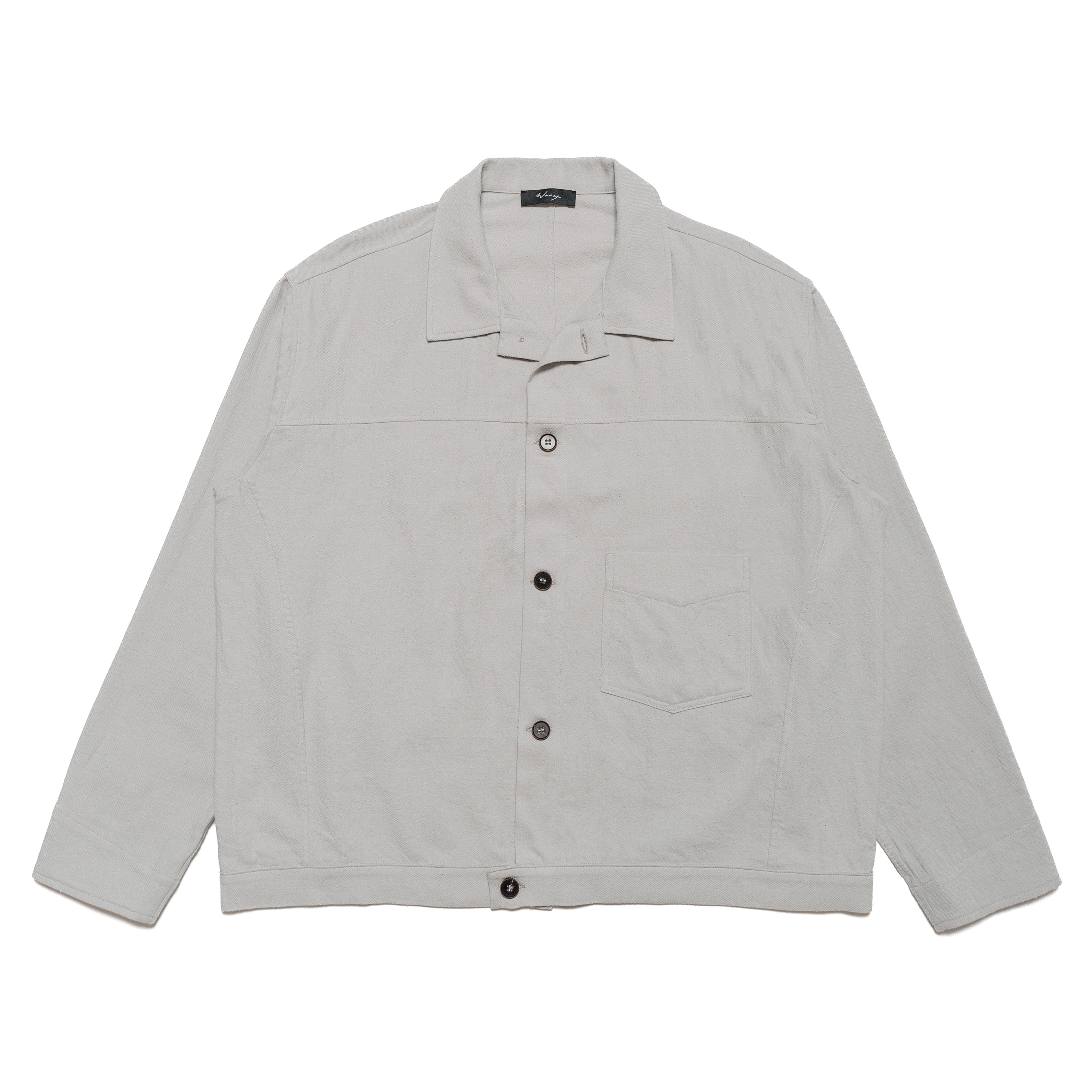 Type 1 Overshirt Raw Cotton Silk Light Grey - PREORDER