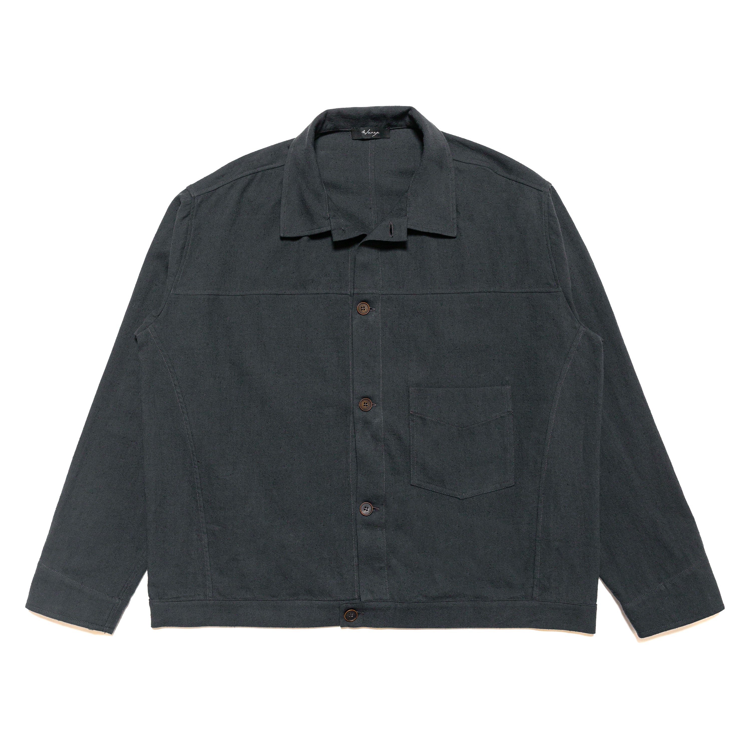 Type 1 Overshirt Raw Cotton Silk Washed Black - PREORDER