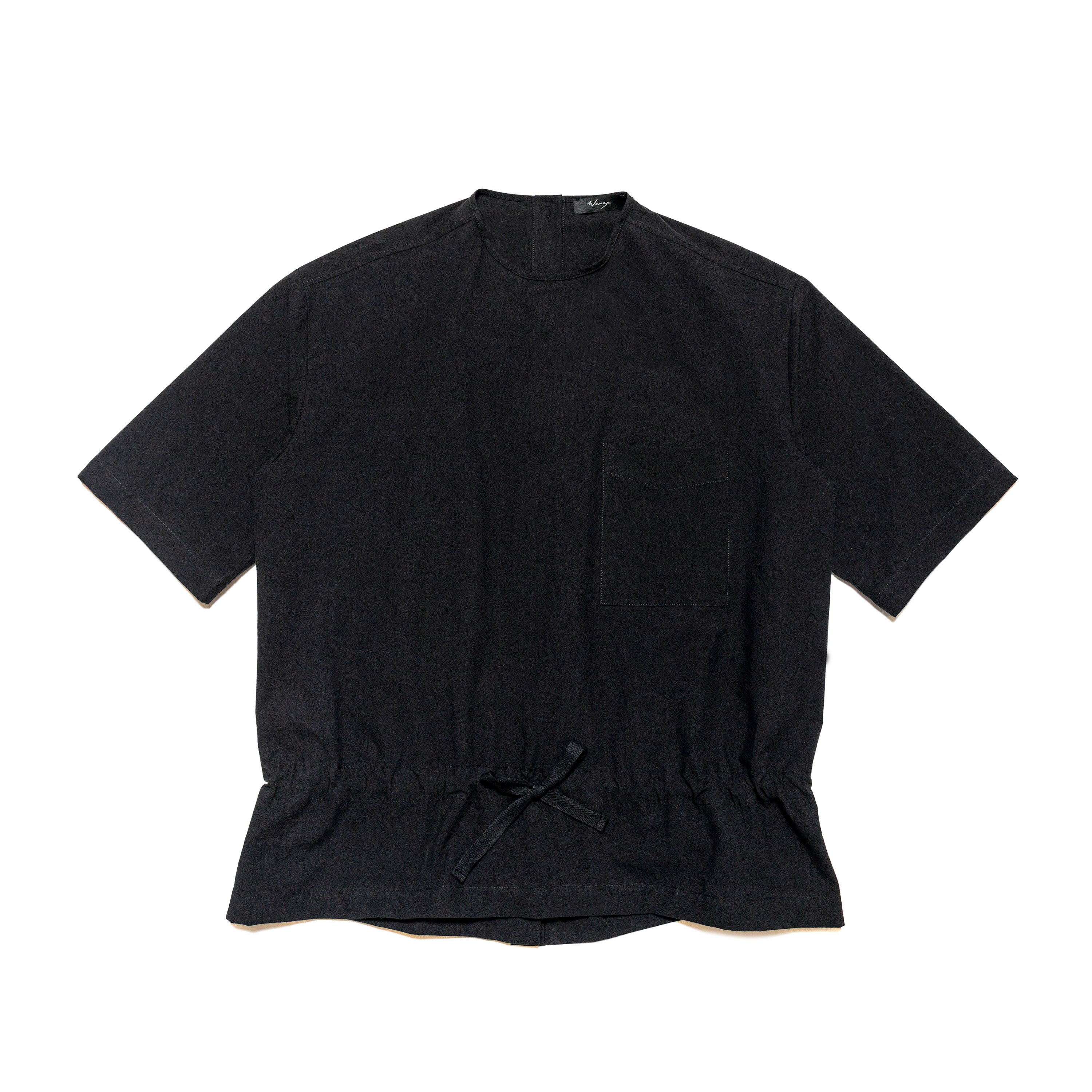 Gathered T-Shirt Typewriter Cotton Black - PREORDER