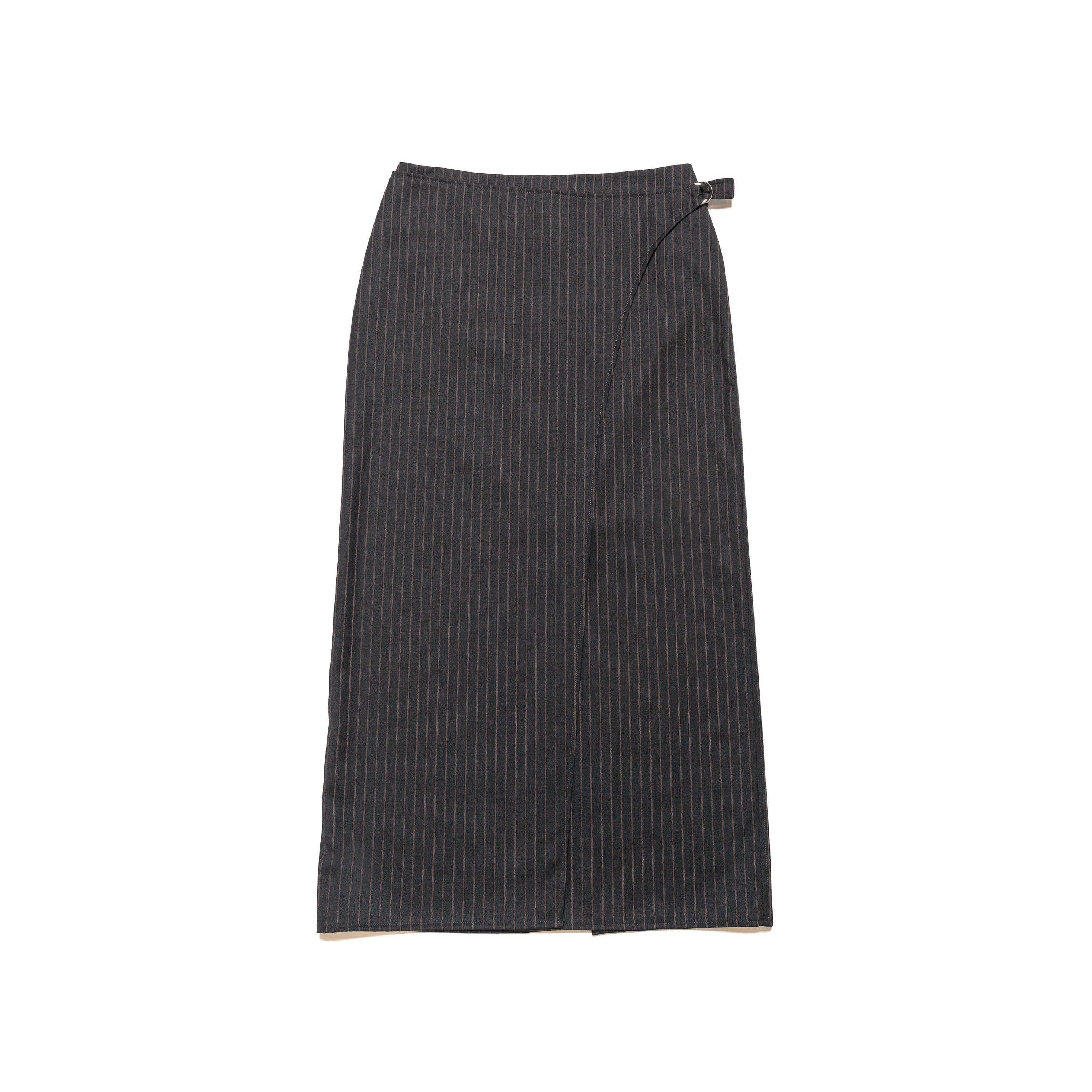 Long Pencil Cinch Skirt Wool Stripe - PREORDER